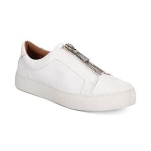 Frye Rebel Lena Zip Platform Sneaker 11 Women White Leather Slip‑On